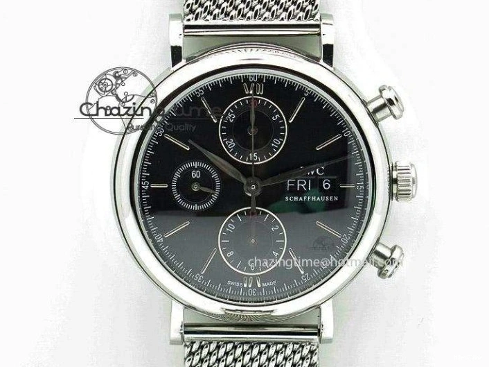 MIROTIME 0518 Supportive Portofino Automatic SS AF 1:1 Best Edition White Dial on Black Croco Leather Strap A 7184